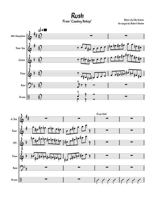 Rush – Yoko Kanno Arr. for Combo