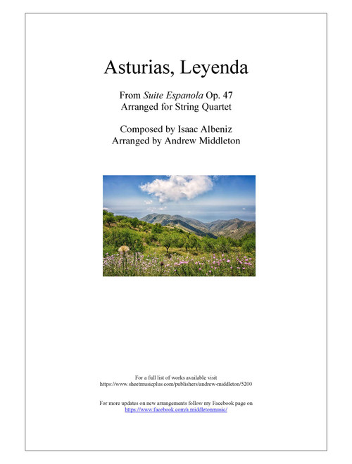 Asturias arranged for String Quartet (Arr. Andrew Middleton) - Isaac Albeniz (String Quartet)