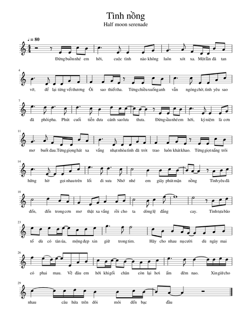 Tình nồng (Half moon serenade)