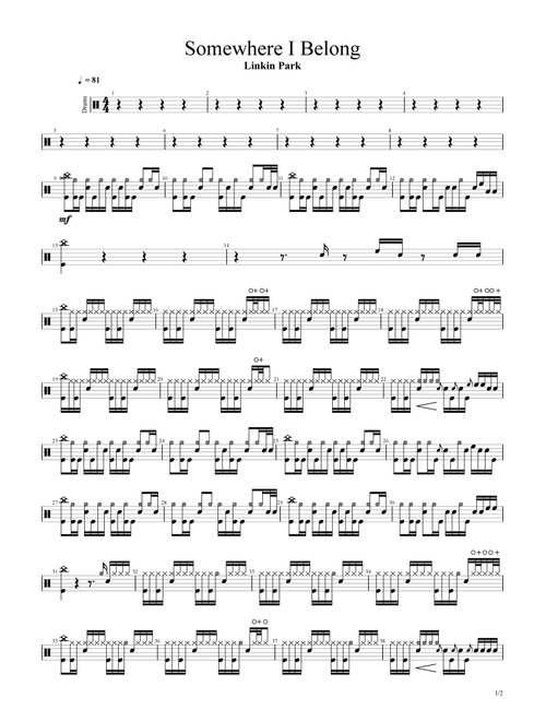 Somewhere I Belong (Arr. Cyril Mayer) - Linkin Park (Drums)