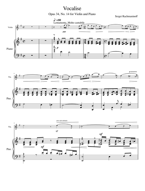 Vocalise (No.14 from Fourteen Songs, Op.34) – Sergei Rachmaninoff Vocalise_by_Rachmaninoff_for_Violin_and_Piano