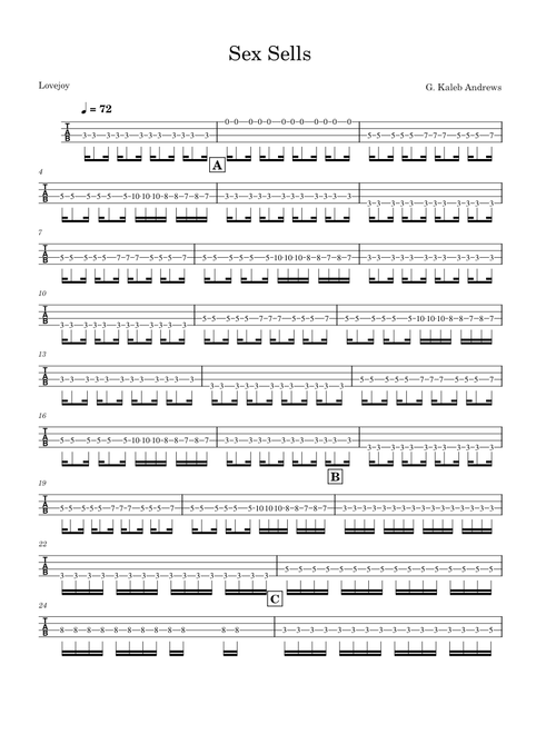 Sex Sells – Lovejoy  Sex Sells Lovejoy Bass Part