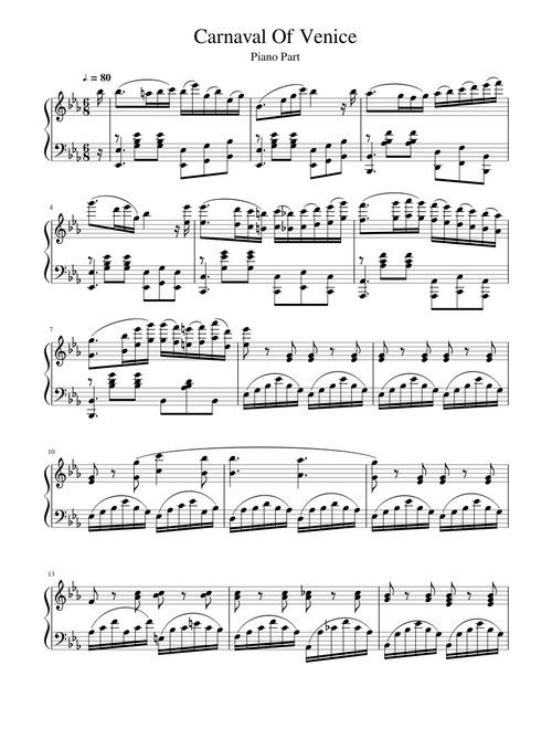 Piano Part Carnaval of Venice