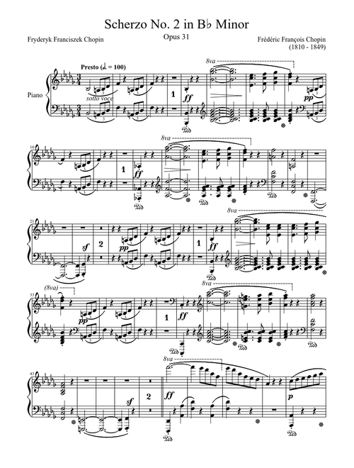Scherzo No. 2 Opus 31 in B♭ Minor