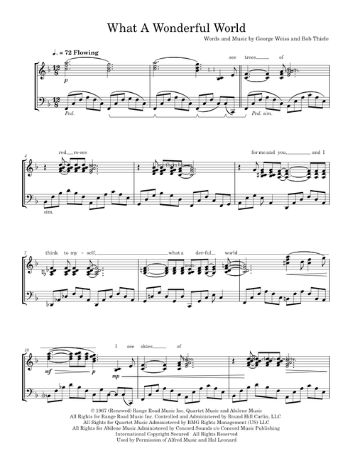 What a wonderful world - Louis Armstrong (Piano-Vocal)