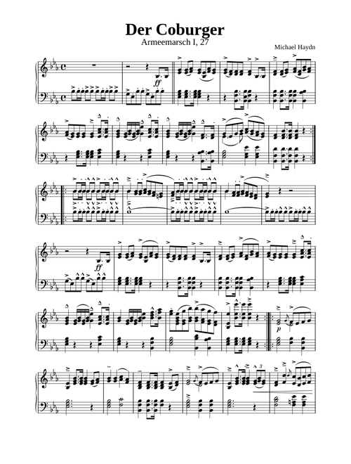Coburger Marsch – Johann Michael Haydn AM I, 27