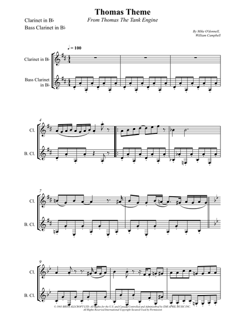 Thomas Theme (Arr. Wesley S. SIlva) - William Campbell, Mike O'Donnell (Clarinet Duet)