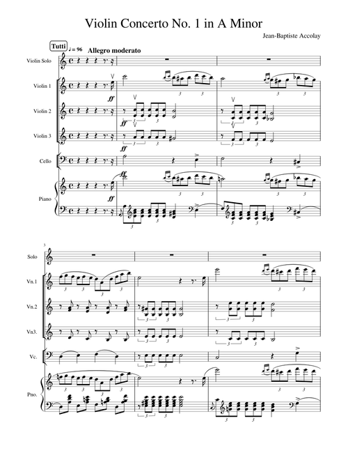 Accolay - Violin Concerto No. 1 in A Minor