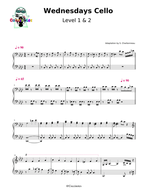 Wednesday Cello - Level 1 & 2 (adaptation)