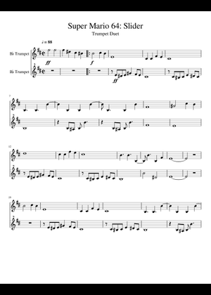 super mario 64 slide theme Sheet Music for Piano (Solo