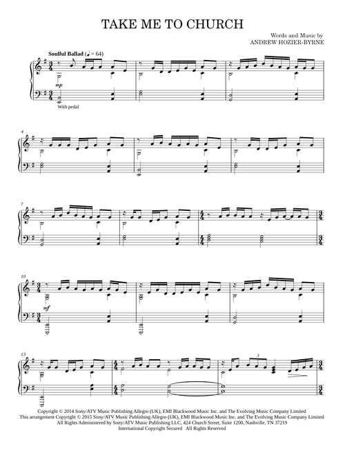 Take me to church - Hozier (Piano Solo)