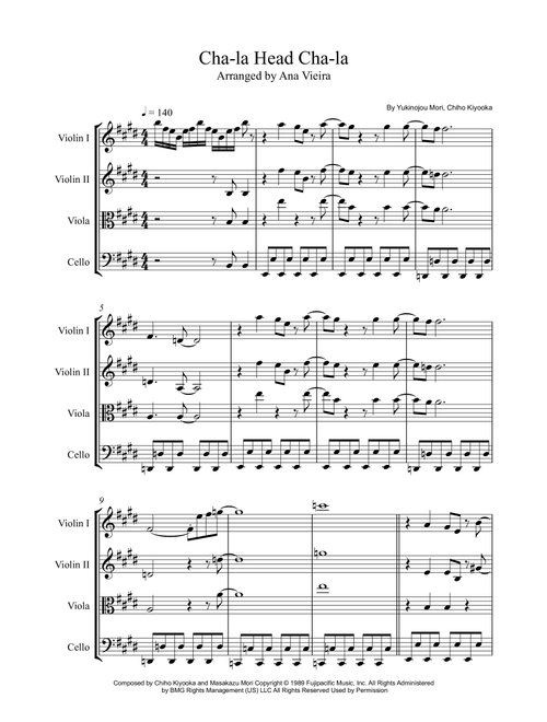 Cha La Head Cha La (we Gotta Power) (Arr. Ana Vieira) - Yukinojou Mori, Chiho Kiyooka (String Quartet)