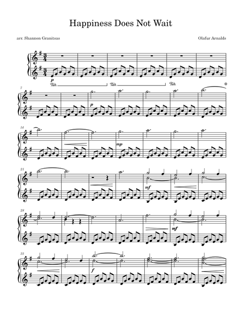 Happiness Does Not Wait – Olafur Arnalds Happiness Does Not Wait.Key of G