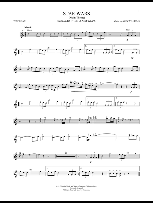 Star Wars (Main Theme) - John Williams (Tenor Sax Solo)