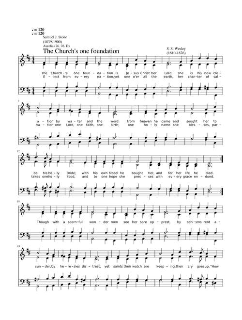 The Church's one foundation - Samuel Sebastian Wesley