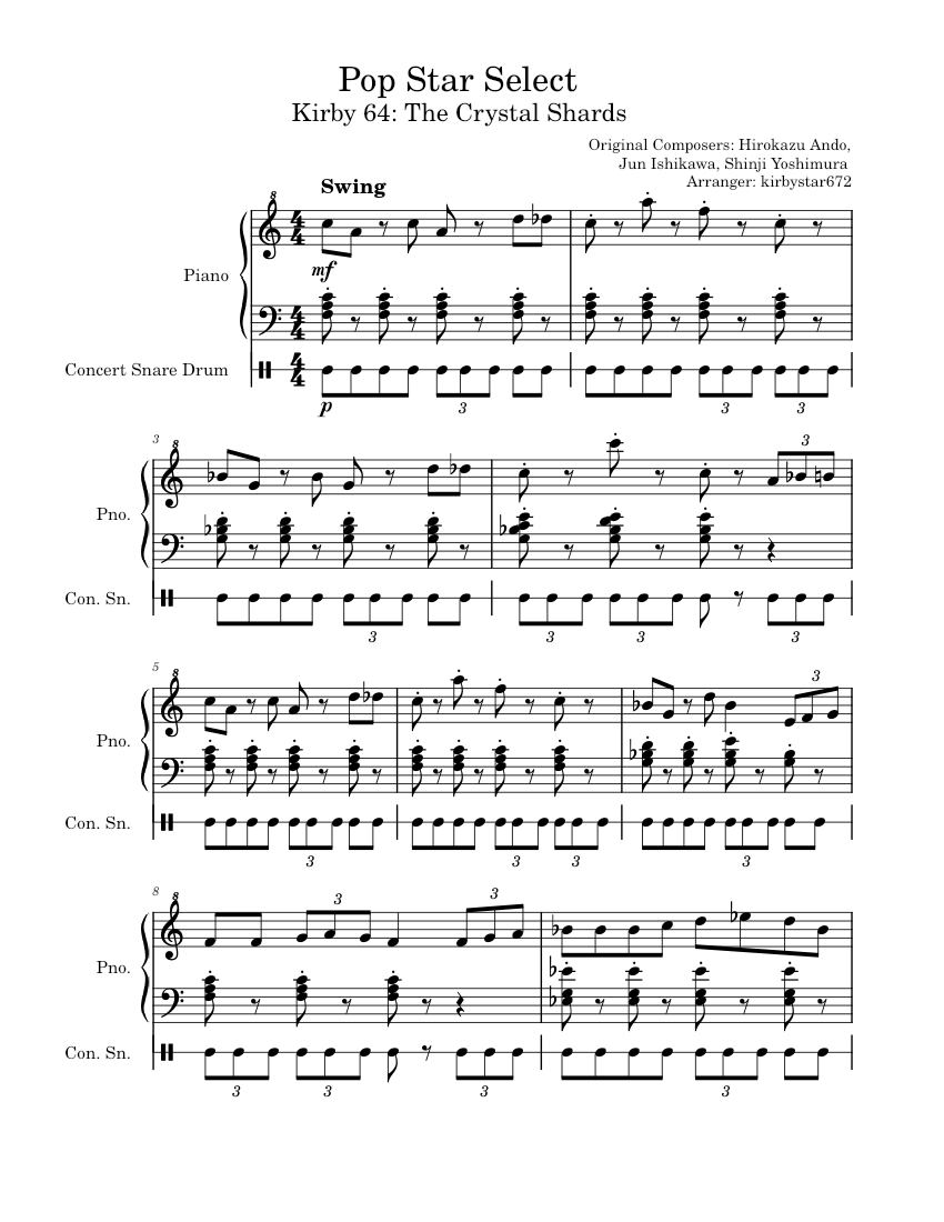有名なブランド The 64: Kirby Crystal Music Sheet Select Star Pop - Shards 