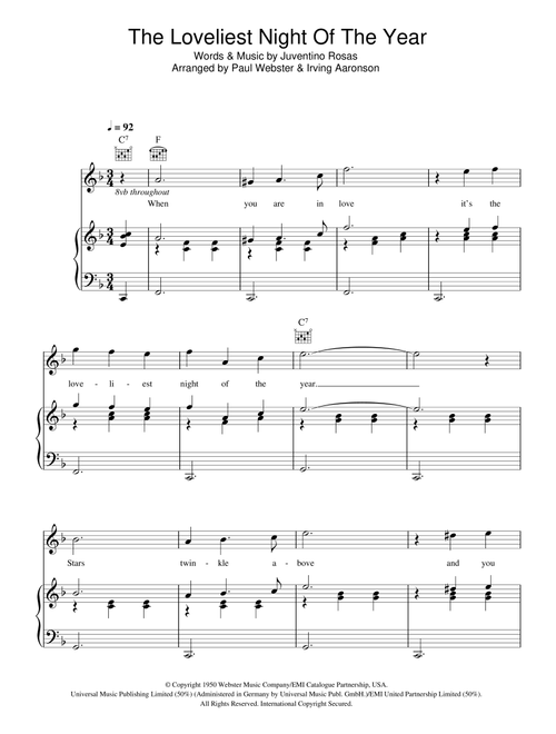 The Loveliest Night Of The Year - Vera Lynn (Piano-Vocal-Guitar (Piano Accompaniment))