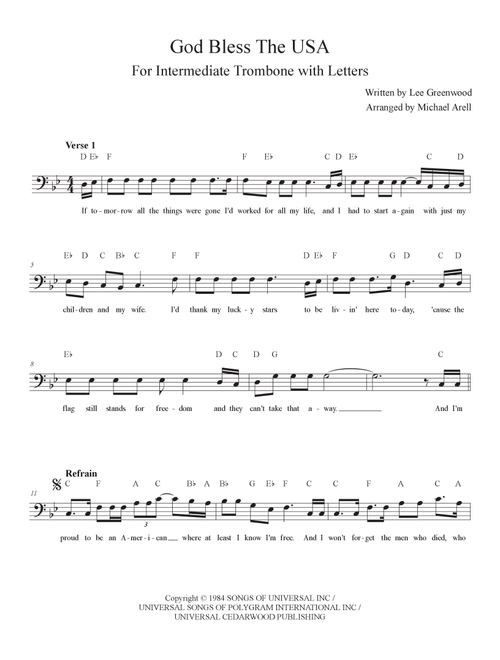 God Bless The Usa (Arr. Michael Arell) - Gladness Beard Jennings (Trombone Solo)