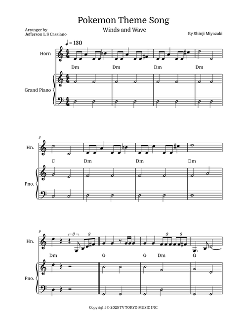 Pokemon (Arr. Jefferson LS Cassiano) - Shinji Miyazaki (French Horn and Piano)