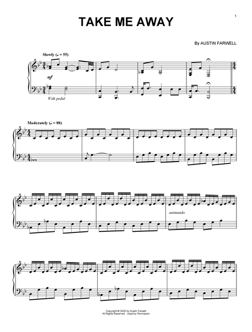 Take Me Away - Austin Farwell (Piano Solo)