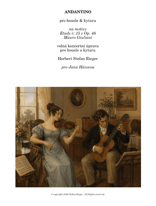 Andantino pro housle & kytaru od Stefan Riegera podle Maura Giulianého 20260608 – stefan.regius@gmail.com