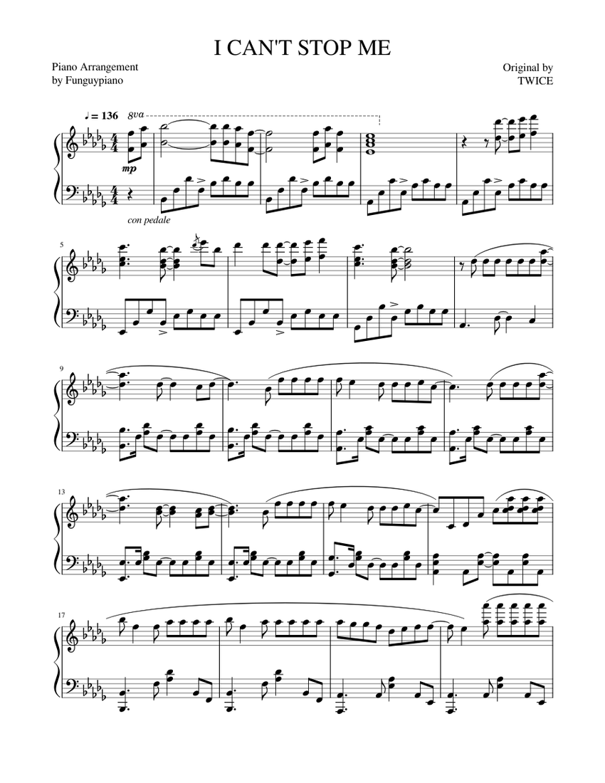 I CAN'T STOP ME - TWICE Sheet Music for Piano (Solo) | MuseScore.com