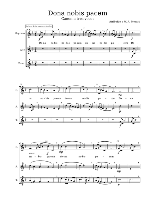 Dona nobis pacem – Wolfgang Amadeus Mozart