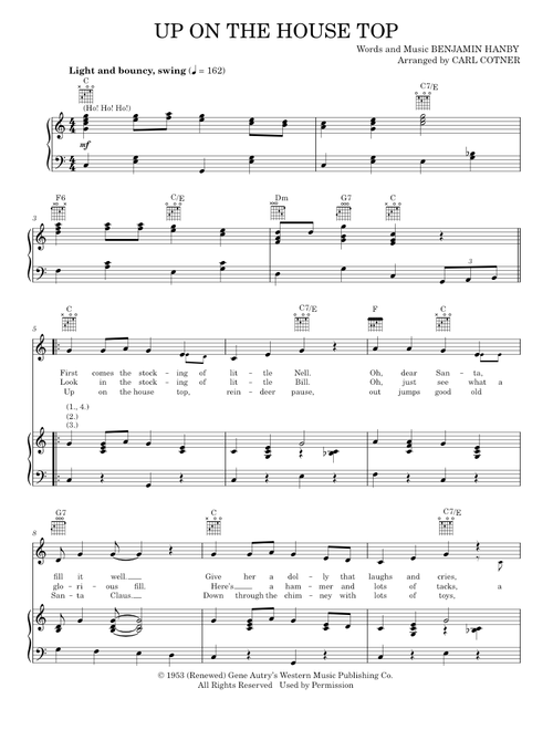 Up On The House Top (Ho! Ho! Ho!) - Gene Autry, Michael Carr (Piano-Vocal-Guitar)