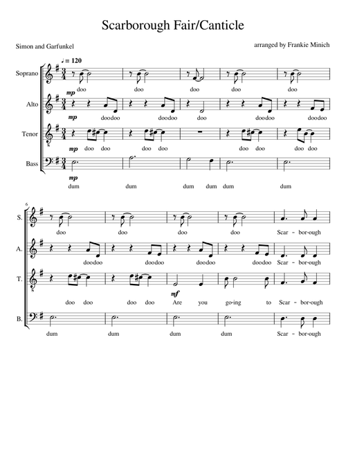 Scarborough Fair/Canticle SATB divisi
