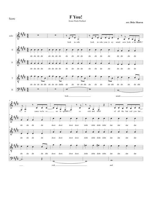Fuck You (Arr. Deke Sharon) - Lily Allen (Choral, SATB)