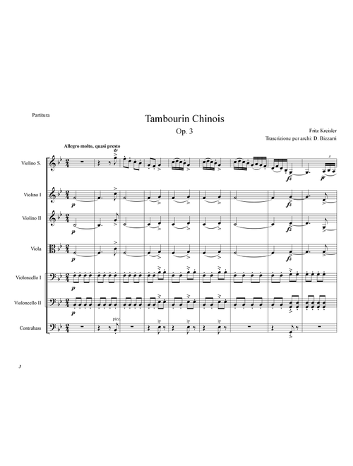 Tambourine Chinois op.3 (Arr. Davide Bizzarri) - Fritz Kreisler (Orchestra)