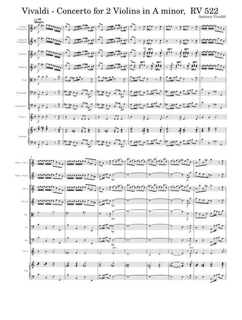 Vivaldi- Concerto for 2 Violins in A minor, RV 522