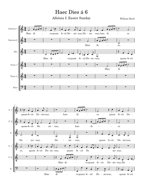 Haec dies à 6 – William Byrd Haec Dies á 6