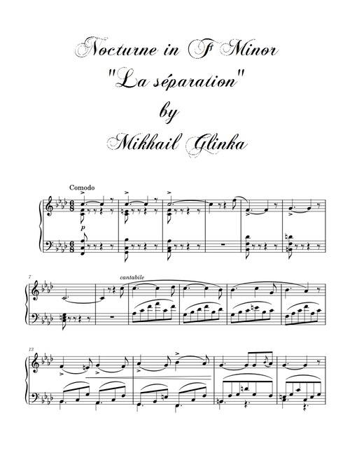 La séparation – Mikhail Glinka