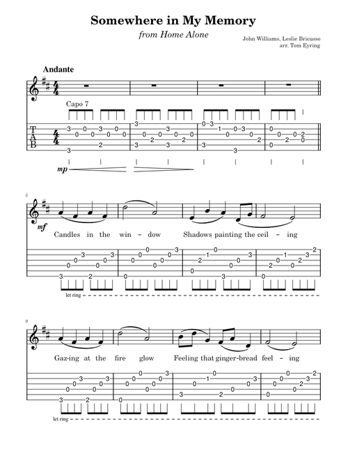 Somewhere in My Memory Guitar Violin Duet
