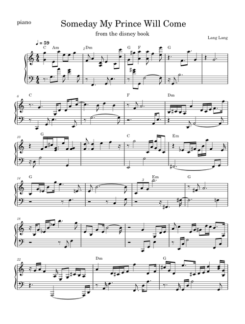 Some day my prince will come – Adriana Caselotti Some day my prince will come (Disney book version)