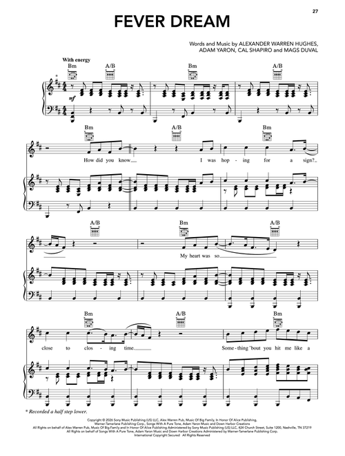 Fever Dream - Alex Warren (Piano-Vocal-Guitar)