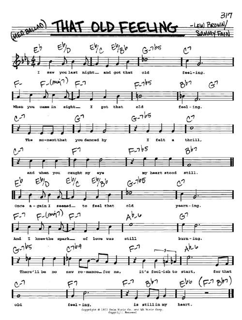 That Old Feeling - Lew Brown (Real Book - Melody-Chords-Lyrics)
