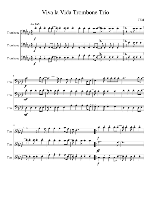 Viva la Vida - Coldplay - Trombone Trio