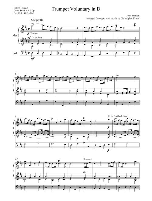 Trumpet Voluntary by John Stanley (Arr. Christopher Evans) (Organ)