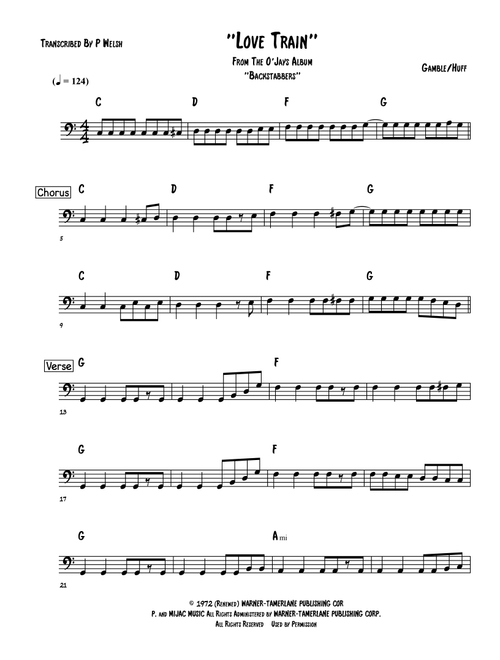 Love Train (Arr. Accubass) - O'Jays (Instrumental Solo)