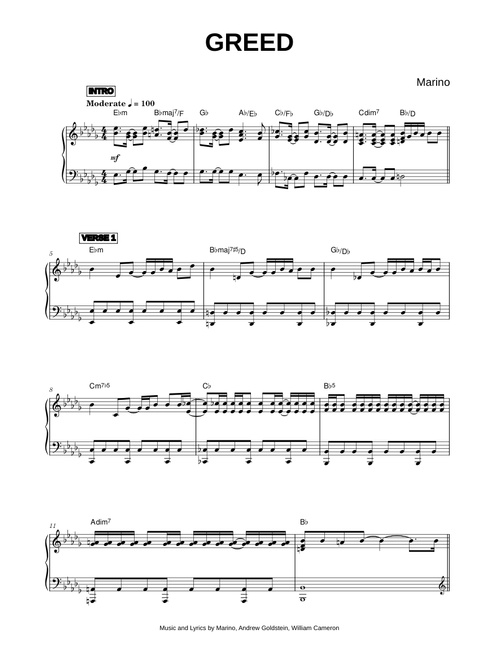 Greed - Marino (Piano)