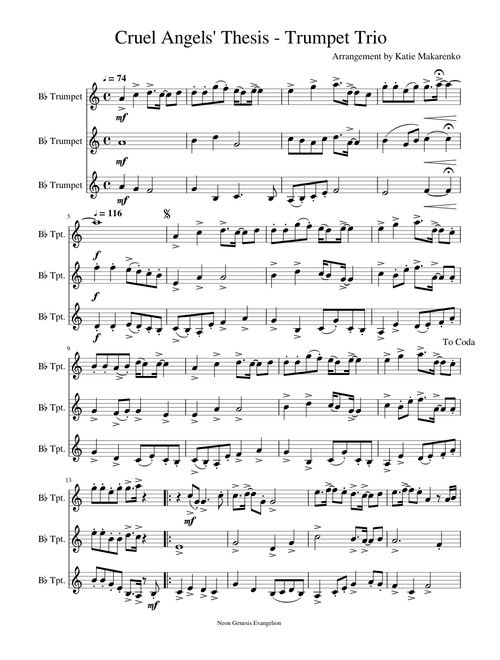 A Cruel Angels Thesis Trumpet Trio