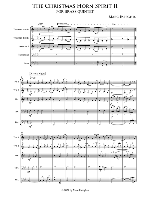 The Christmas Horn Spirit 2 // Brass Quintet (Arr. Marc Papeghin) (Brass Ensemble)