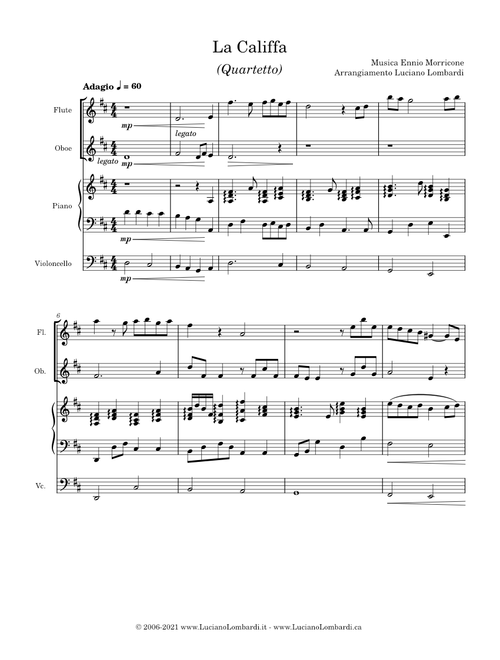 La Califfa (quartetto) - Ennio Morricone - Arr. Luciano Lombardi