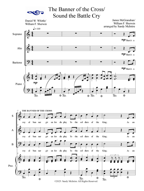 The Banner of the Cross/Sound the Battle Cry (Arr. Sandy McIntire) - James McGranahan/William F Sherwin (Choral, SAB)
