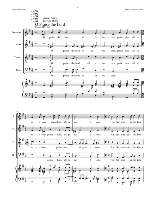 O praise the Lord - Adrian Batten