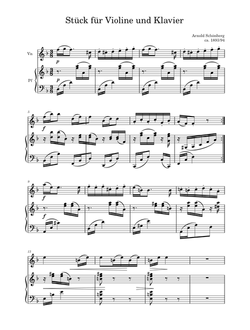 Piece for Violin and Piano — Arnold Schönberg