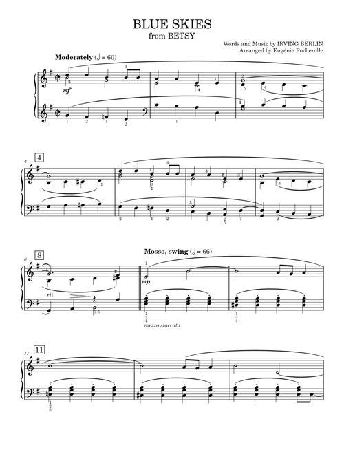 Blue Skies - Irving Berlin (Piano Solo)