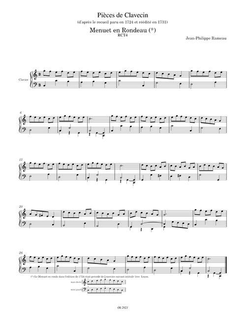 Rameau, Jean-Philippe - Menuet en Rondeau, RCT 4